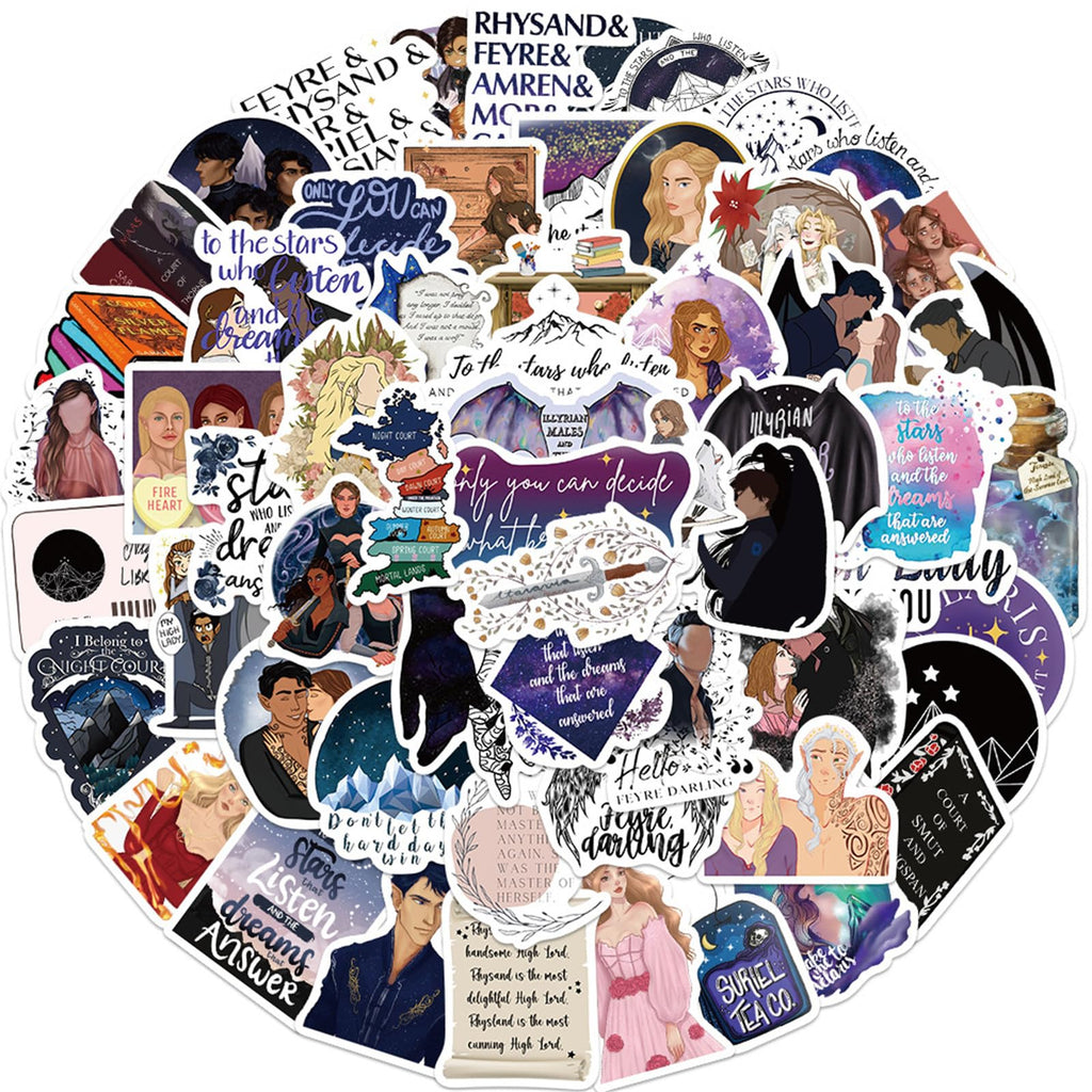 Acotar Merchandise Stickers 60Pcs Book Graphic Kid Stickers