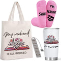 Gifts For Book Lovers - Book Accessories For Reading Lovers Include Canvas Tote Bag 20oz Book Tumbler Pink Sock Bookmarks - Book Club Gifts For Readers Librarian Bookworms Friends Family
