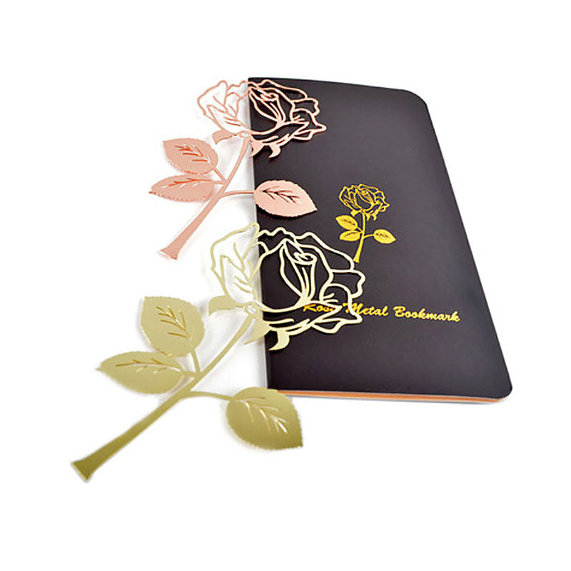 Rose Metal Bookmark - Chinese Style Design