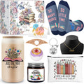 Ultimate Book Lover Bundle – Cozy Reader Gift Set with Glass Cup, Candle, Socks & Bookish Accessories