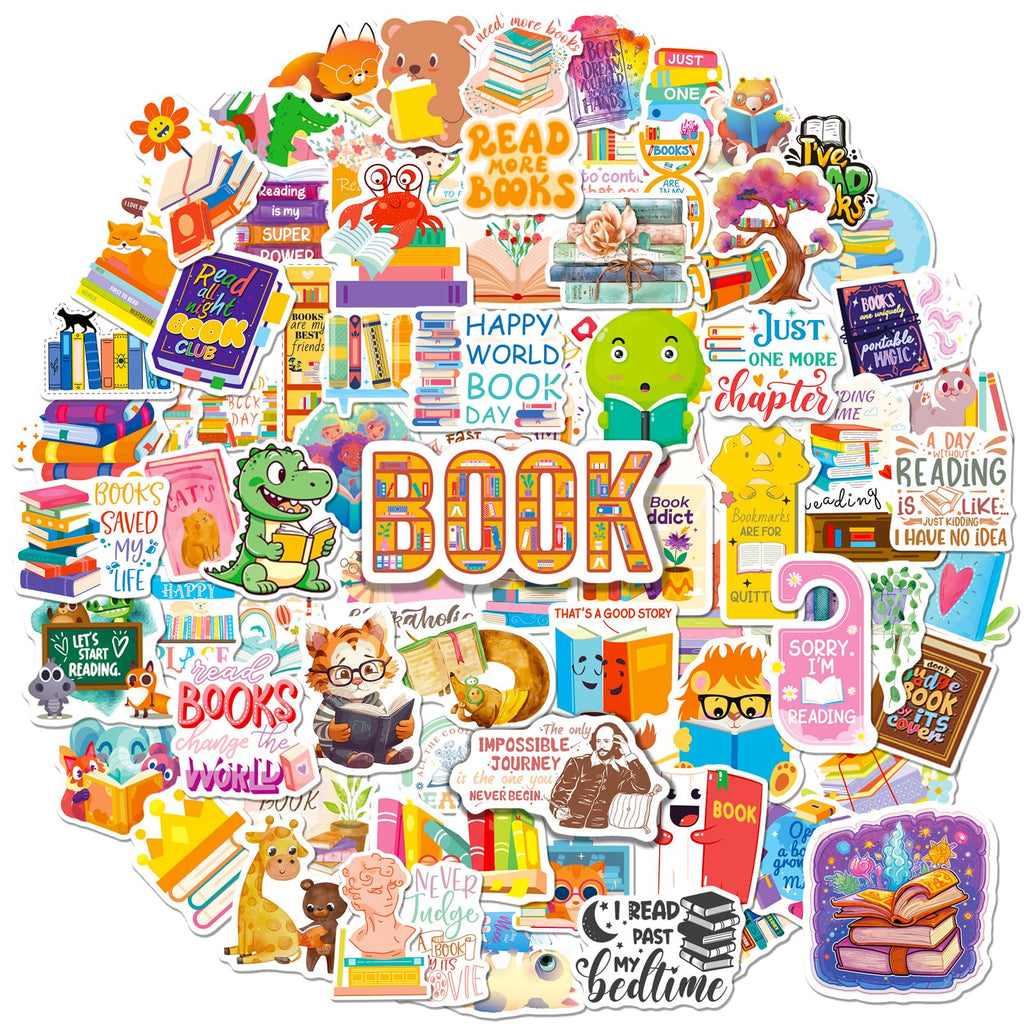 WAKEMOODEI Book Stickers 200PCS Bookish Stickers for Kids Adults Reading Stickers for E-Reader Water Bottle Laptop Library Stickers for Book Lovers Bookish Gift Book Accessories