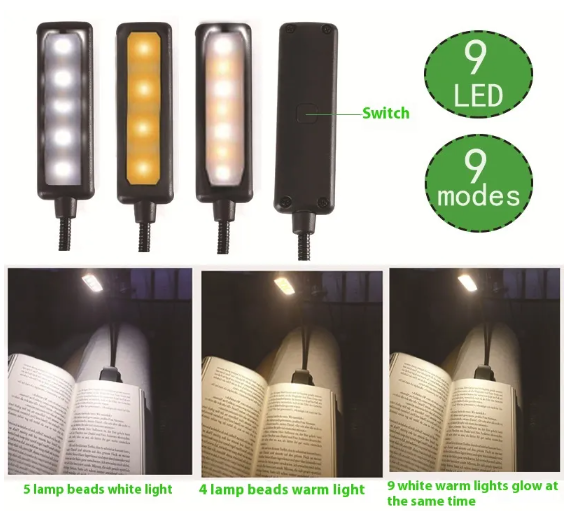 Adjustable Book Clip Lamp