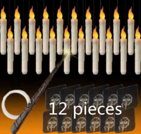 Floating Candle Set with Magic Wand – LED Hanging Candles with Remote Control, Fantasy Decor