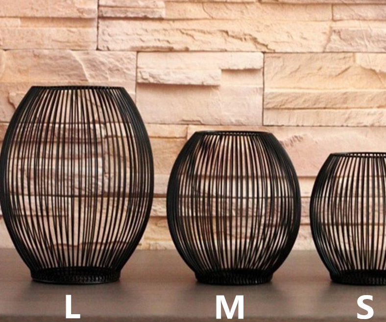 Gothic Birdcage Candle Holder – Dark Romance Decor with LED Candle, Vintage Iron Lantern