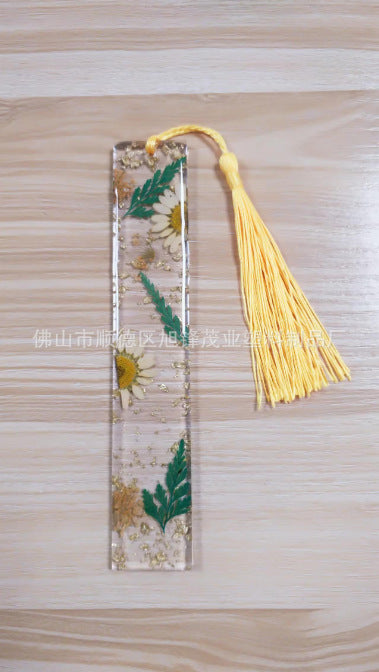Creative Dried Flower Resin Tassel Bookmark Gift