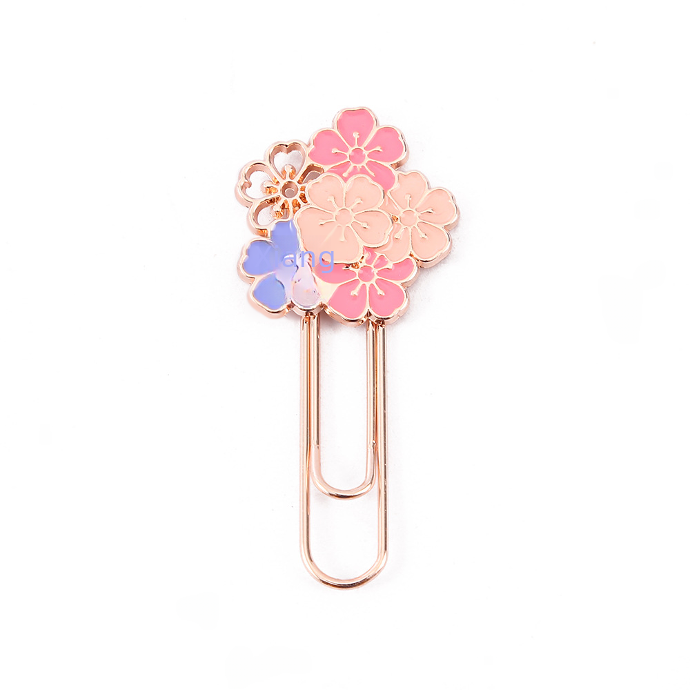 Cute Creative Cherry Blossom Metal Bookmark Clips