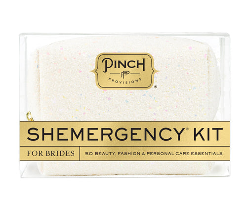 Pinch Provisions Pearl Shemergency Kit for Brides Includes 50 Must-Have Emergency Essential Items for The Big Day Mid-Size Multi-Functional Pouch Perfect Survival Kit for Wedding Day