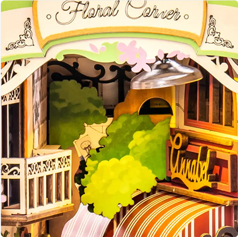 Rolife Floral Corner DIY 3D Wooden Book Nook Kit