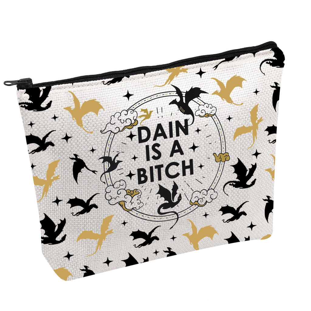 Dain Is A B*tch Cosmetic Bag – Fourth Wing Inspired Romantasy Makeup Bag for Readers