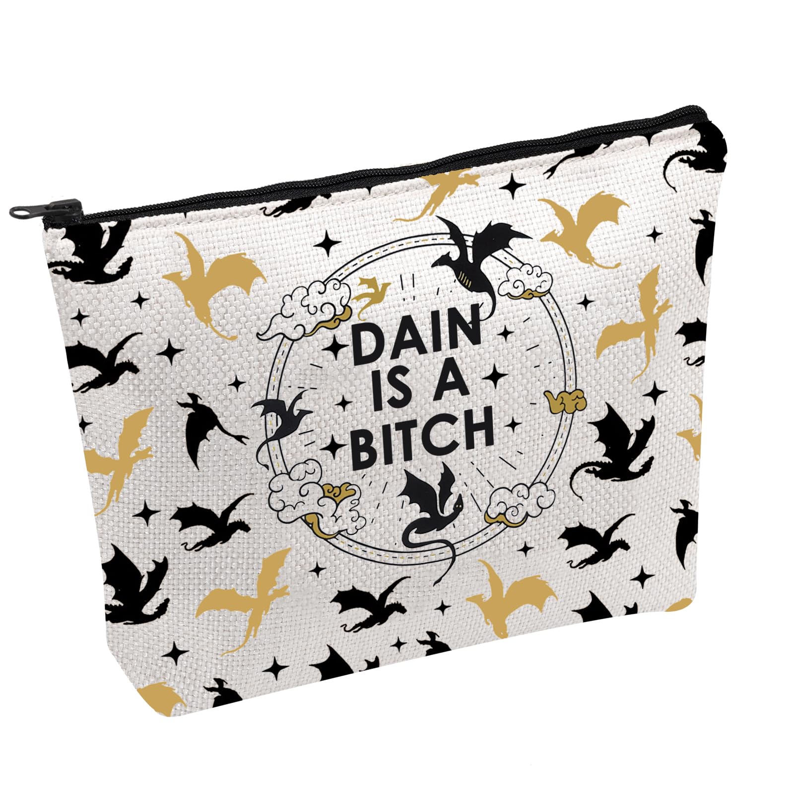 Dain Is A B*tch Cosmetic Bag – Fourth Wing Inspired Romantasy Makeup Bag for Readers