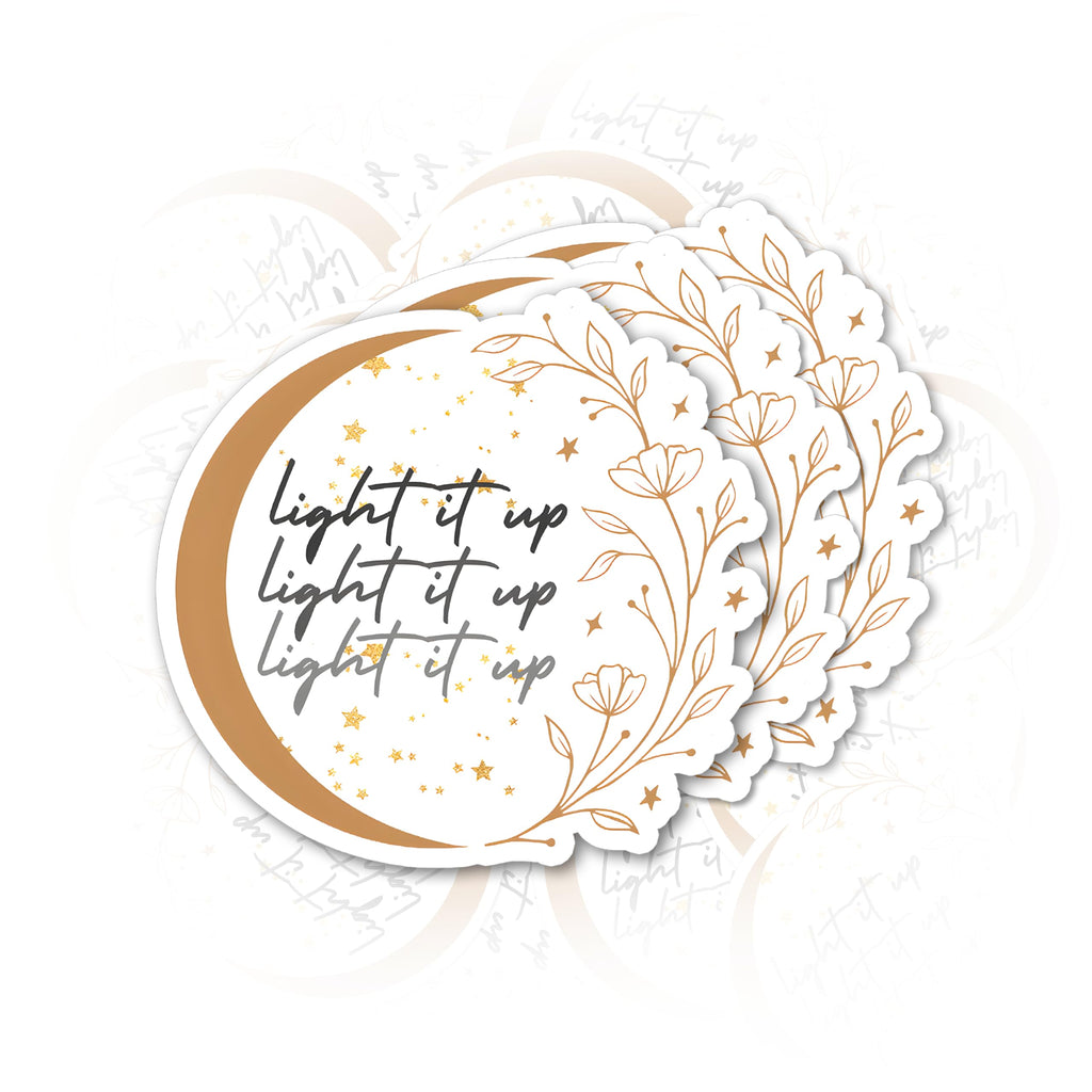 Set 3Pcs Light It Up Sticker Crescent City Fantasy Reader Sticker Acotar Sticker Funny Sticker Bookish Sticker Kindle Sticker Waterproof Die-Cut Vinyl Sticker for Water Bottle Laptop (2 Inches)