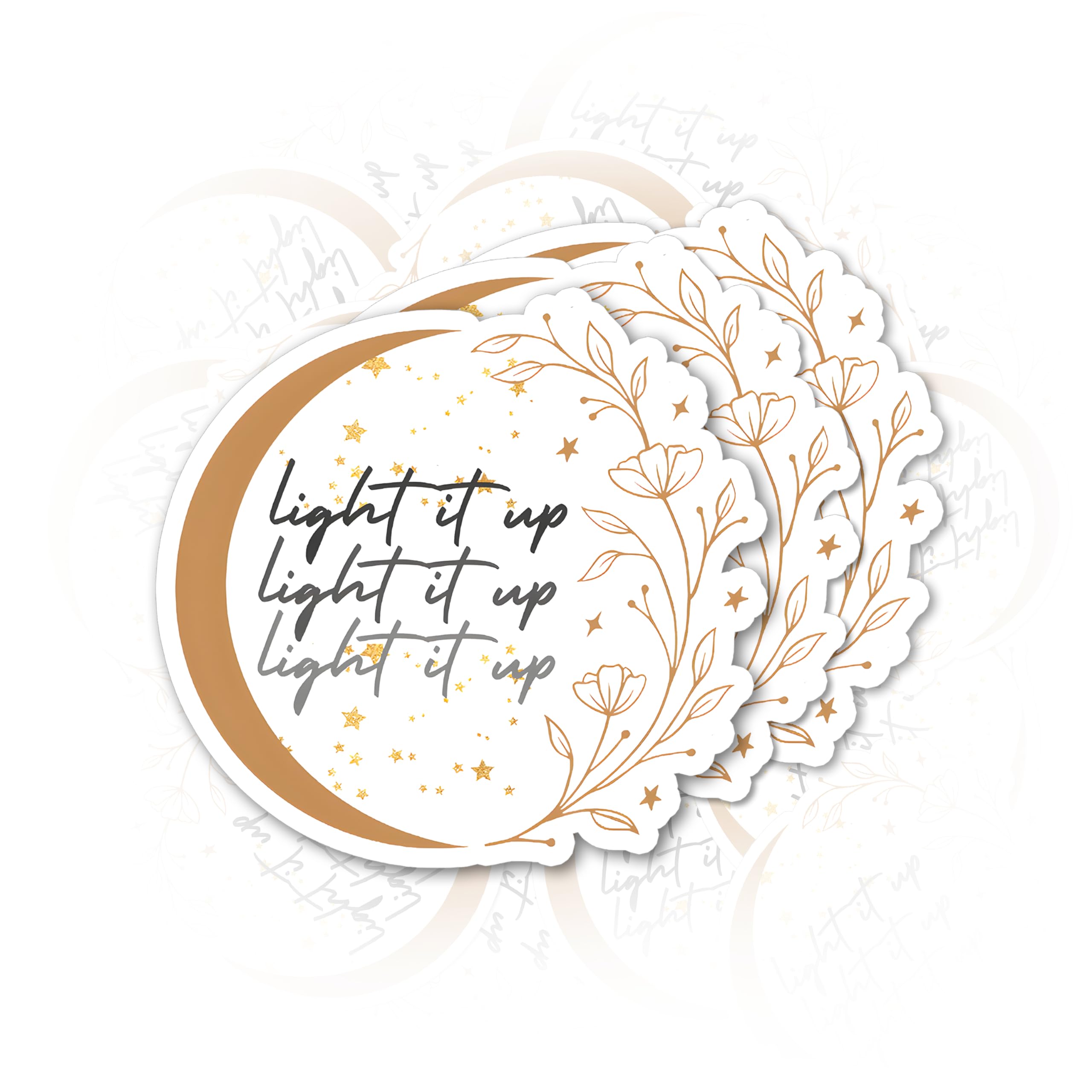 Set 3Pcs Light It Up Sticker Crescent City Fantasy Reader Sticker Acotar Sticker Funny Sticker Bookish Sticker Kindle Sticker Waterproof Die-Cut Vinyl Sticker for Water Bottle Laptop (2 Inches)