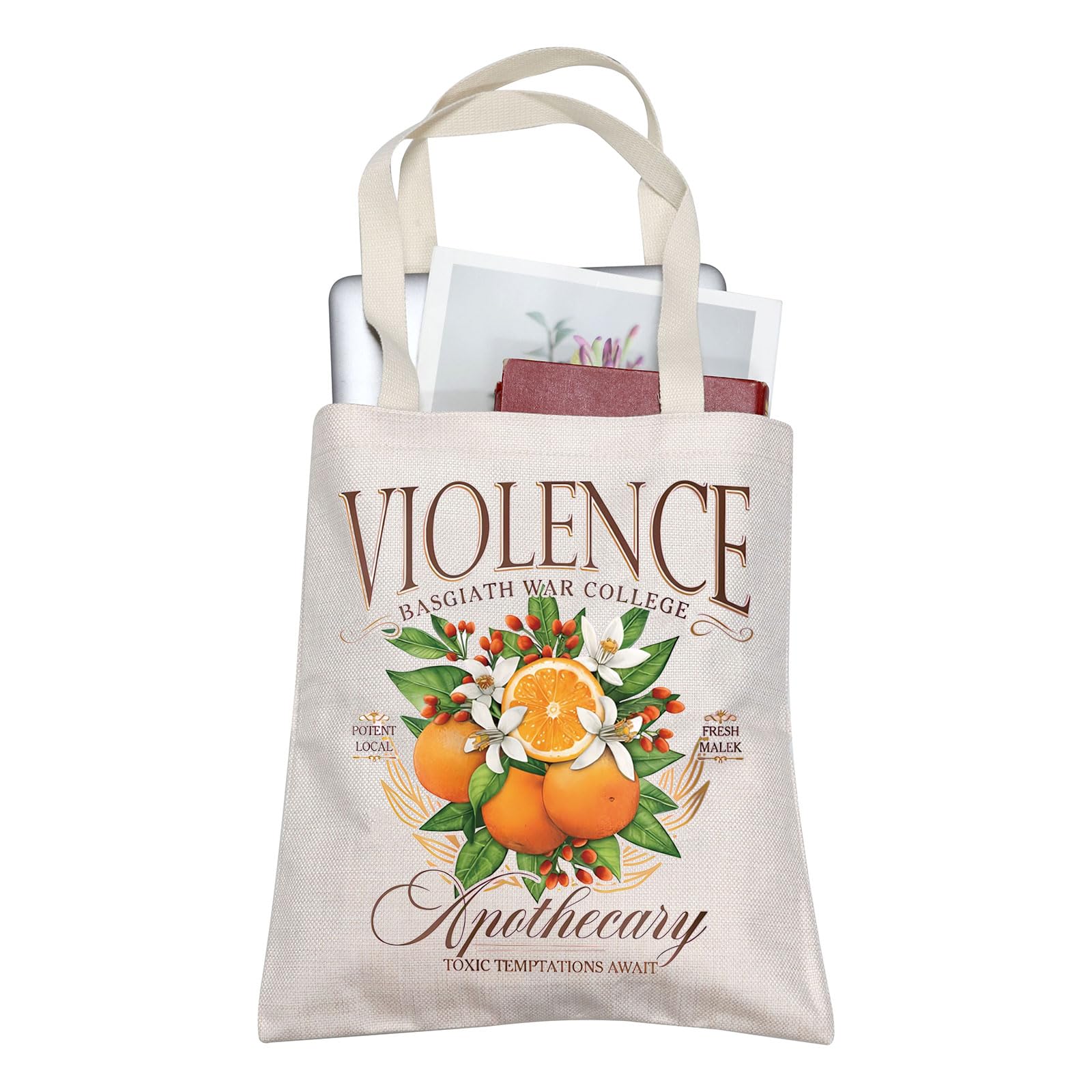 BLUPARK Fourth Wing Inspired Gift Dragon Rider Tote Bag Gift For Book Lover Basgiath War College Merch Fantasy Riders Quadrant Gift (Violence Tote)