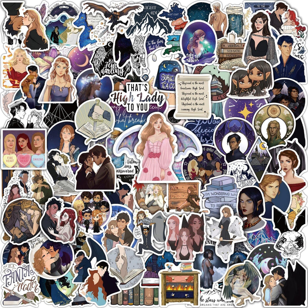 Joyppy 162 PCS Acotar Stickers Acotar Merch Sticker Pack for Kindle Water Bottles Laptop Scrapbooking Fantasy Bookish Matte Waterproof Book Accessories Gifts for Book Lovers