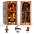 ITEFDTUTNE Book Nook Kit for Adults DIY Miniature Dollhouse Booknook Kit with Led Light 3D Wooden Bookshelf Puzzle Booknook Insert Decor Crafts for Adults Teen Gifts (GRIMMS Small Building)