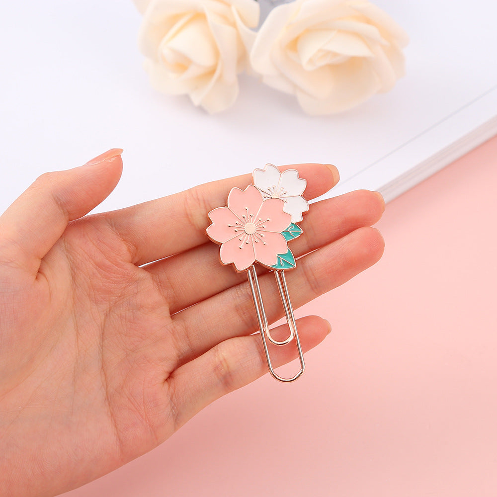Cute Creative Cherry Blossom Metal Bookmark Clips