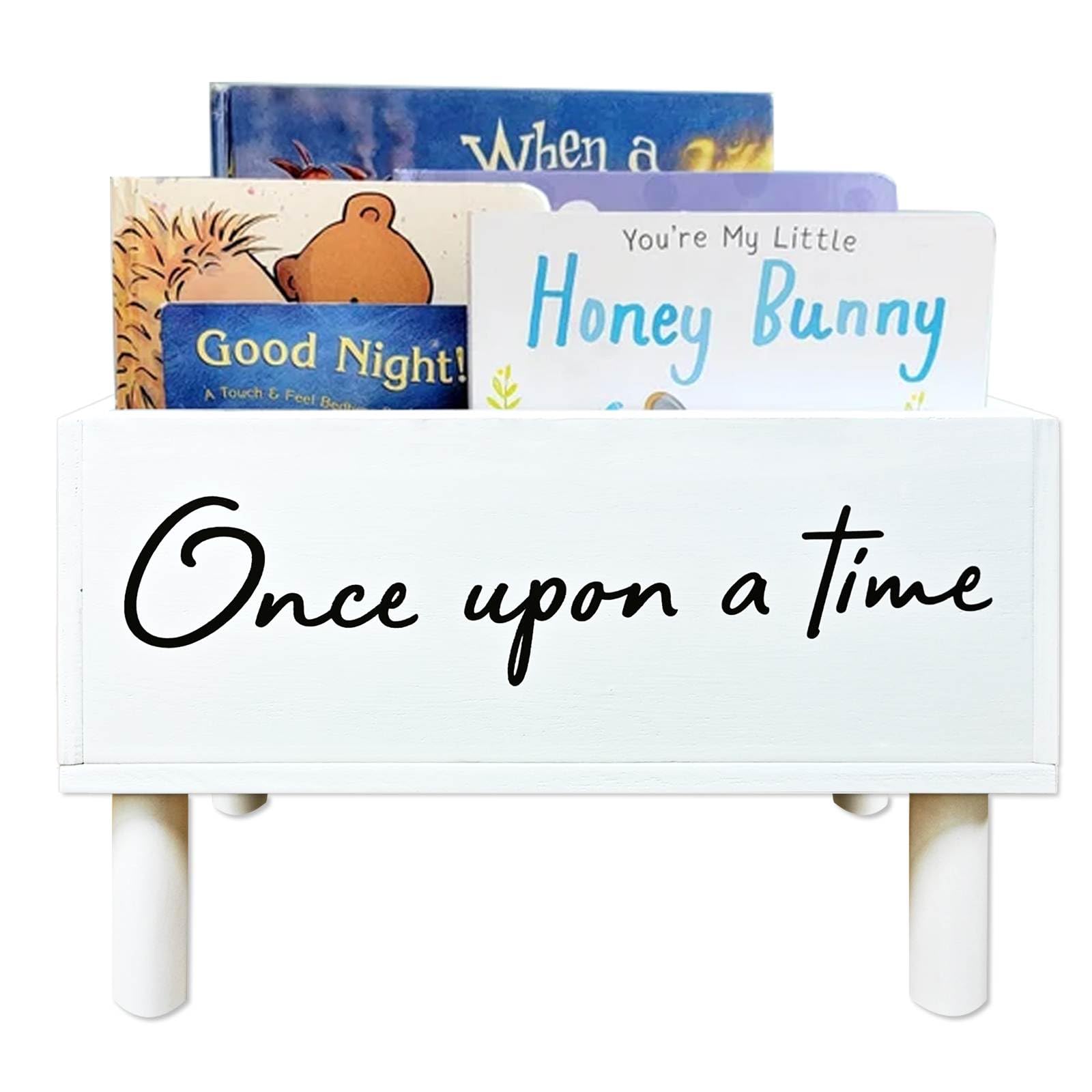 Once Upon a Time Book Storage Box with LegsBook Storage Basket Book OrganizerBooks Shelf BasketToys Book Storage Bin for Nursery Classroom LibraryBaby Shower Birthday Gift