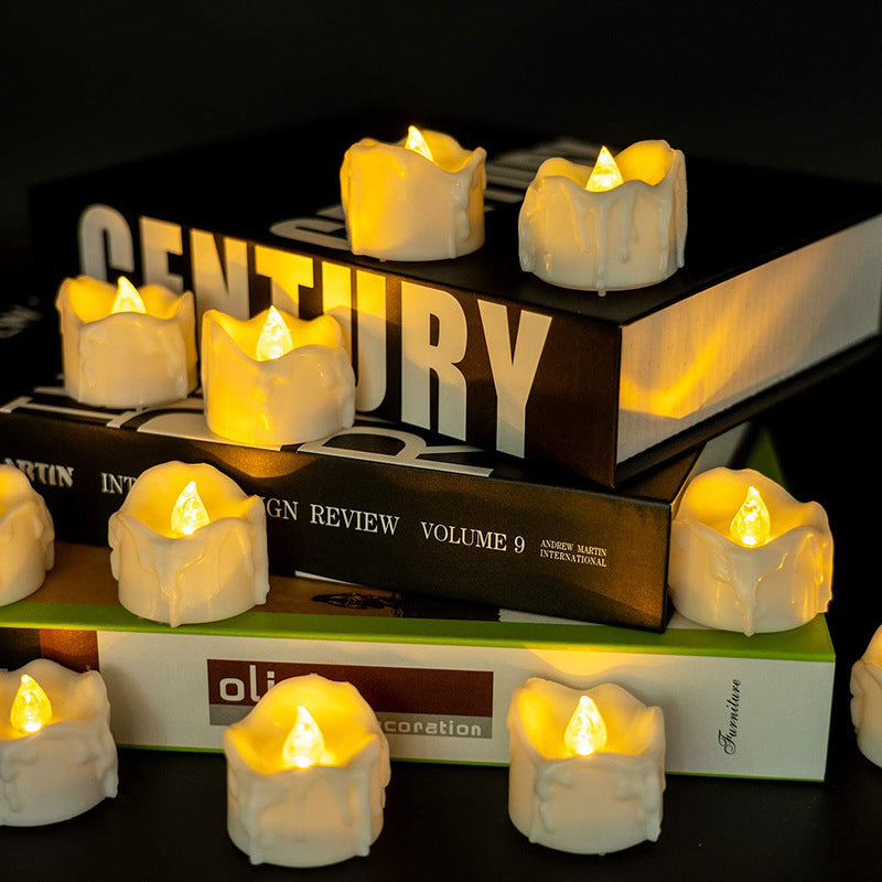 LED Tealight Candle Set – Realistic Flickering Candles with Dripping Wax Effect for Cozy & Romantic Decor