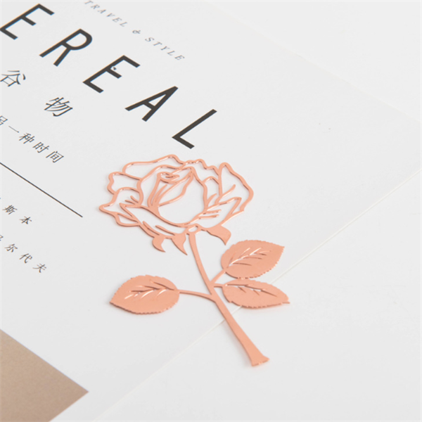 Rose Metal Bookmark - Chinese Style Design