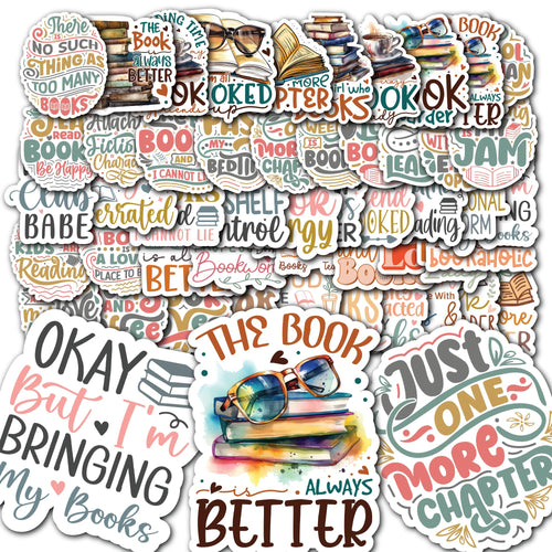 Bookish Sticker Pack (50pcs) – Cute & Funny Reading Stickers for Book Lovers