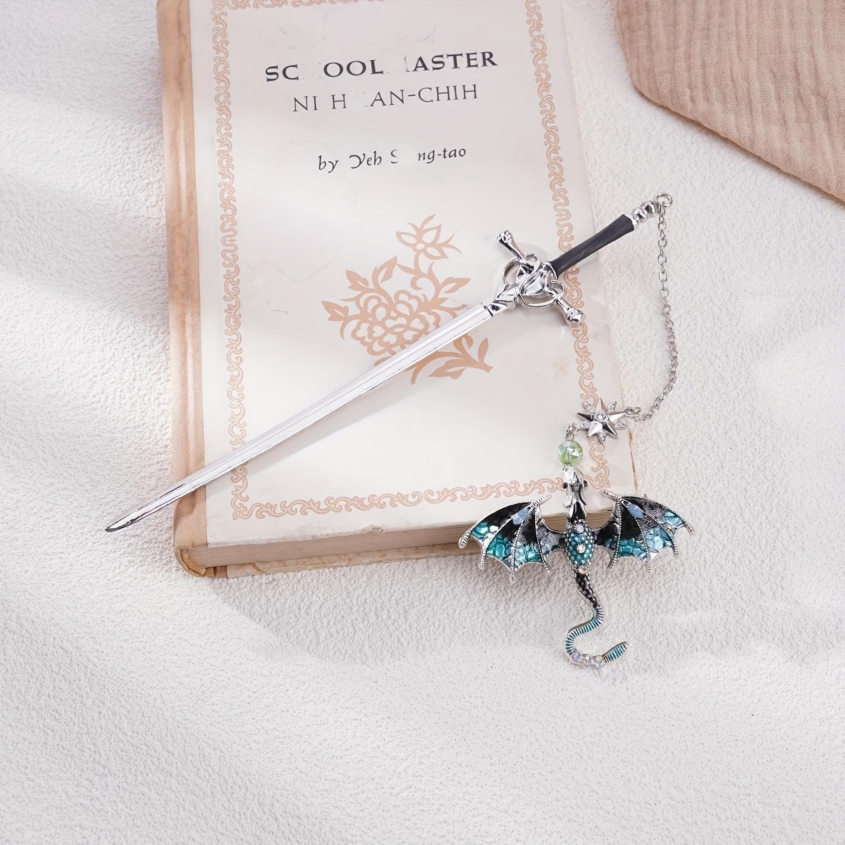 Stegosaurus Metal Bookmark Pendant