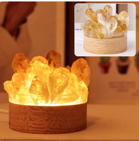 Amethyst Crystal Night Light – Cozy Bookish Decor Lamp for Reading Nooks, Book Witches & Fantasy Readers