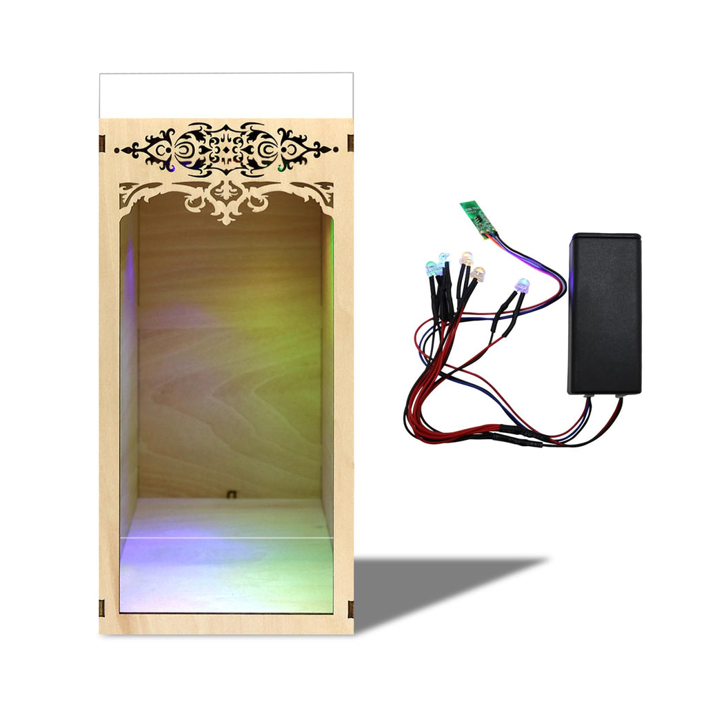 ASLOWSNAIL DIY Book Nook Kit Blank Bookend Wooden Diorama Project Simple Single Booknook DIY Dollhouse Model Miniature House Kit with LED Light and Dust Cover