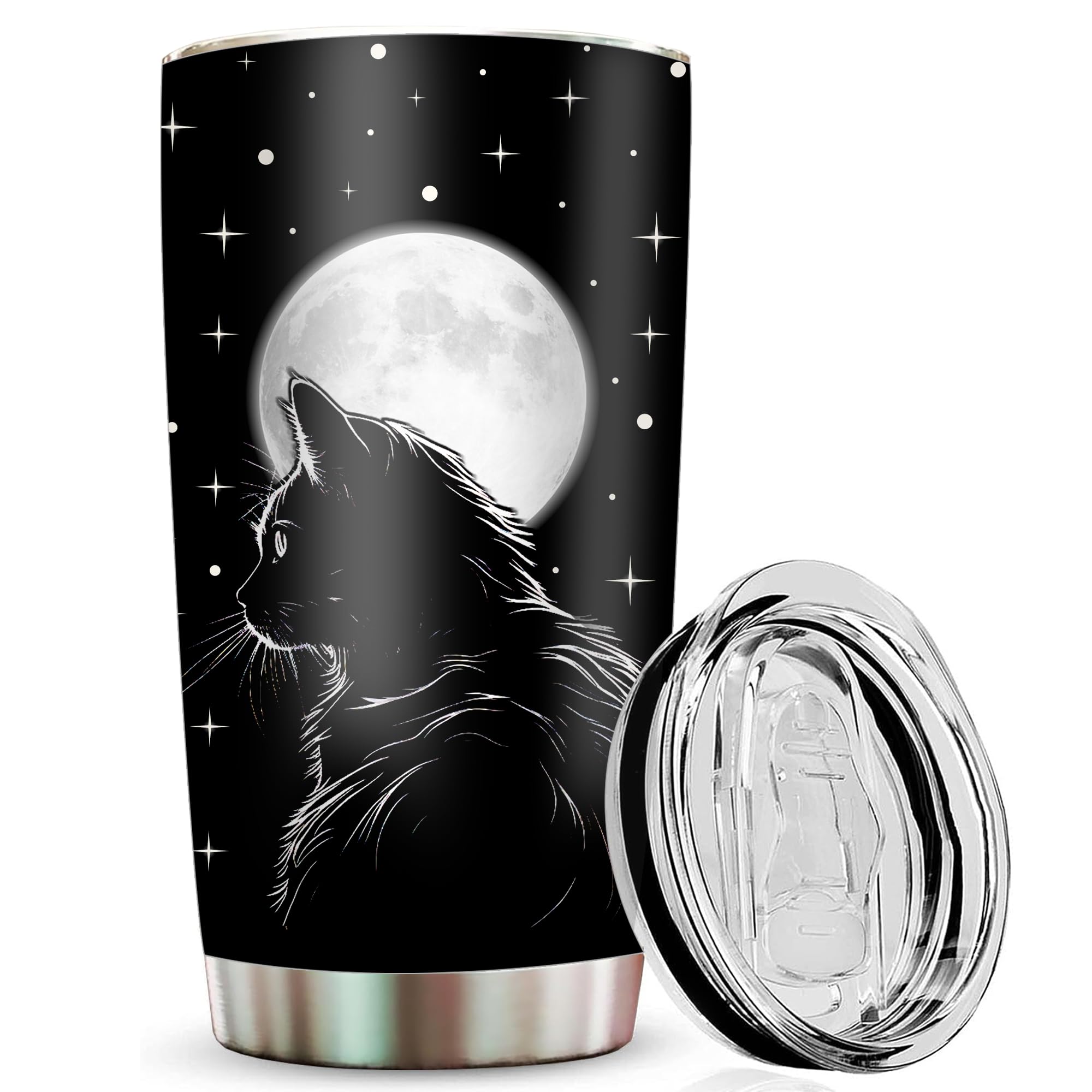 Black Cat Tumbler Cat Gifts For Women - Cat Christmas Witchy Gifts For Women - Cat Mug Black Cat Gifts For Cat Lovers - Gothic Gifts For Women Men Cat Tumblers For Cat Lovers Goth Tumbler 20oz