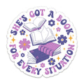 (3PCs) Shes Got a Book for Every Situation Sticker Reading Book 2" Sticker Bookish Waterproof Vinyl Stickers for Laptop Tumbler Notebook Water Bottle Book Decals Gifts for Her Readers 2 Inches