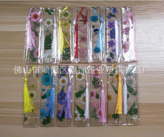 Creative Dried Flower Resin Tassel Bookmark Gift