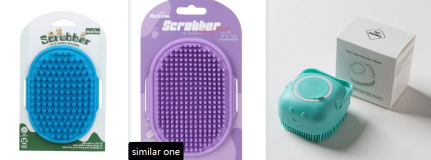 Petteamers 3PCS Dog Shampoo Brush | Dog Bath Brush | Dog Scrubber for Bath | Dog Bath Brush Scrubber | Dog Shower/Washing Brush