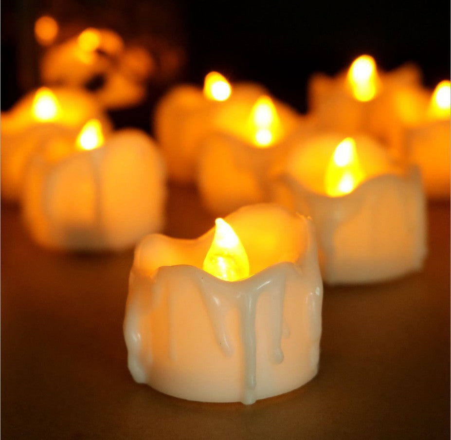 LED Tealight Candle Set – Realistic Flickering Candles with Dripping Wax Effect for Cozy & Romantic Decor