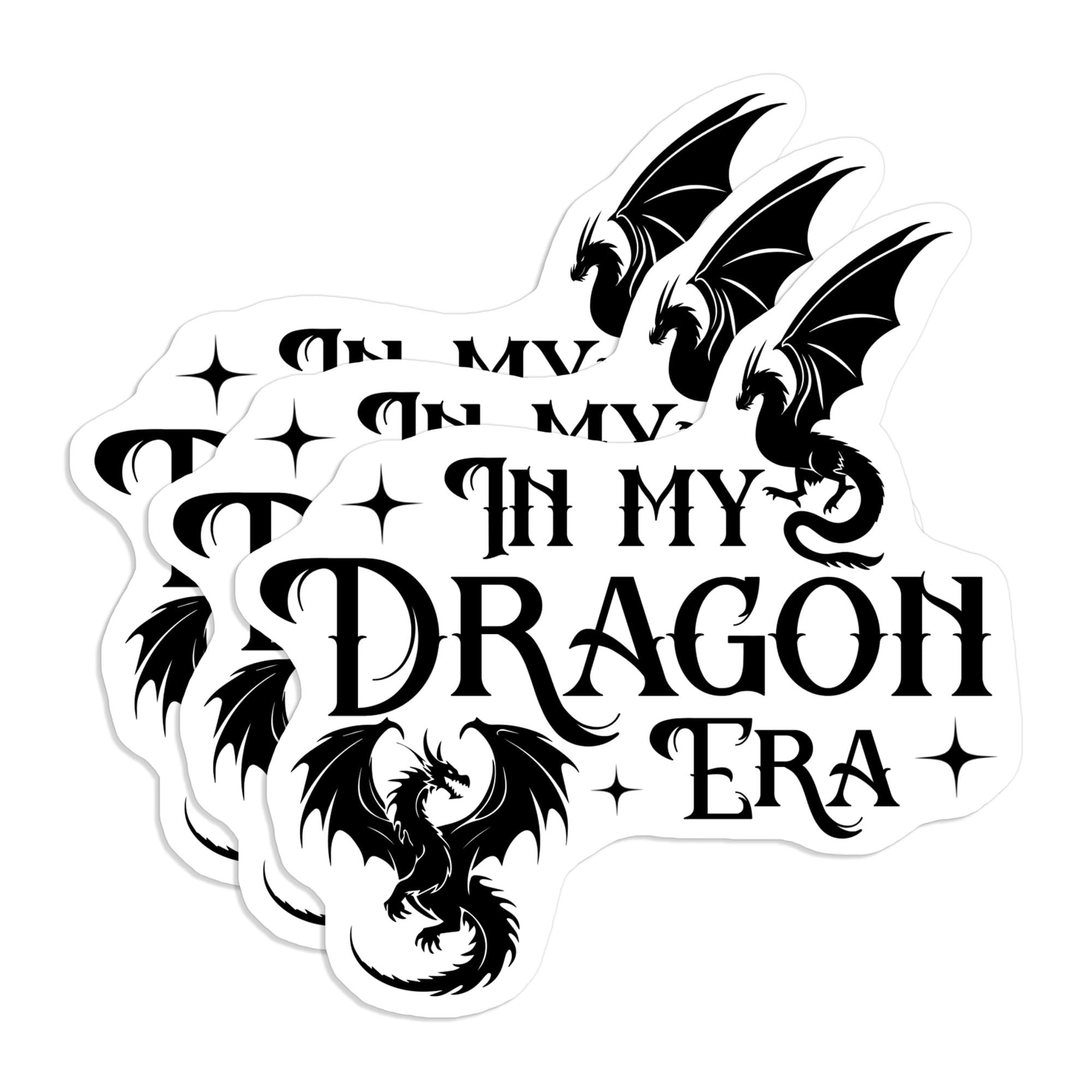 “In My Dragon Era” Sticker Set (3pcs) – Fantasy Reader Bookish Decals