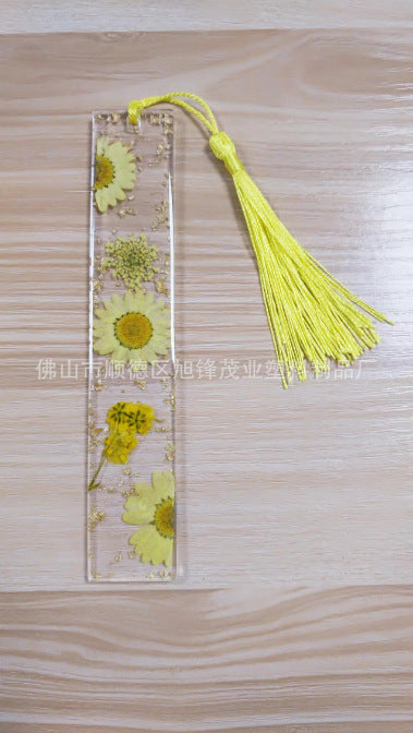 Creative Dried Flower Resin Tassel Bookmark Gift