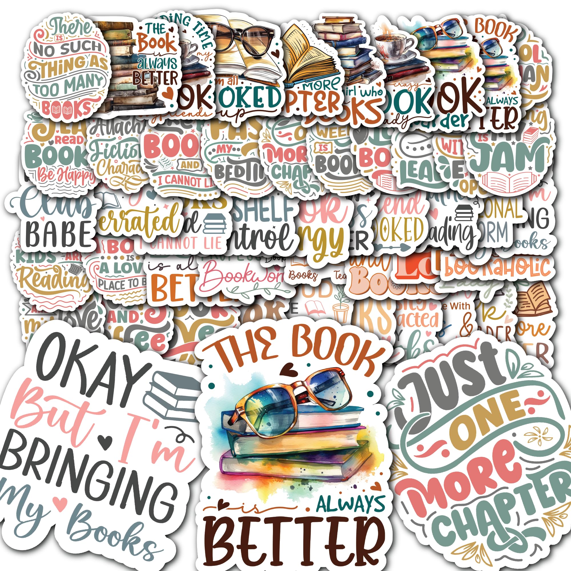 Bookish Sticker Pack (50pcs) – Cute & Funny Reading Stickers for Book Lovers