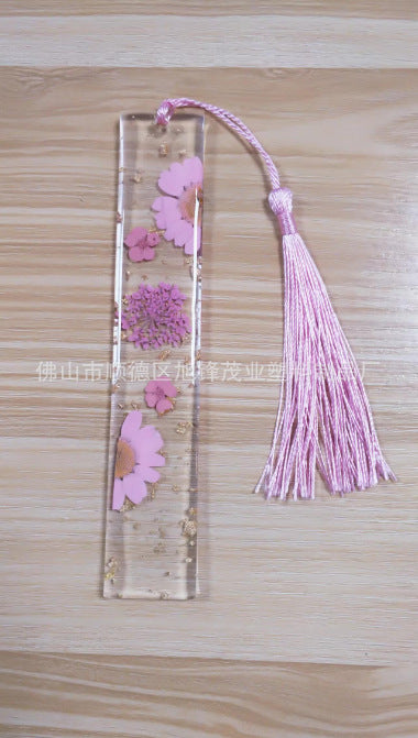 Creative Dried Flower Resin Tassel Bookmark Gift