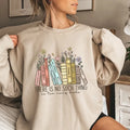 Book Lover Floral Print Cotton Sweater – Cozy Reader Aesthetic Graphic Pullover