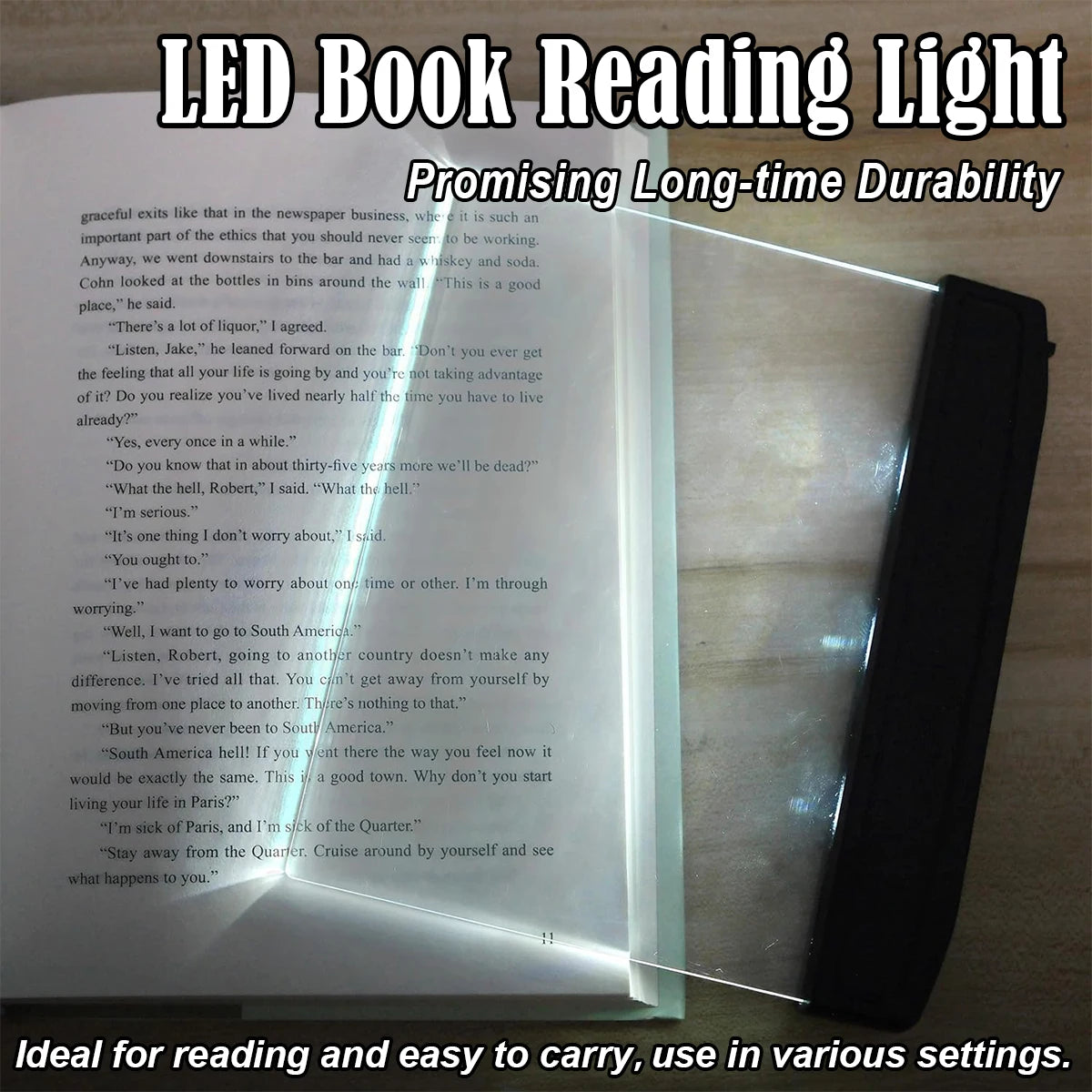 📖 LED Night Reading Light Panel – Eye-Friendly Book Light for Night Reading