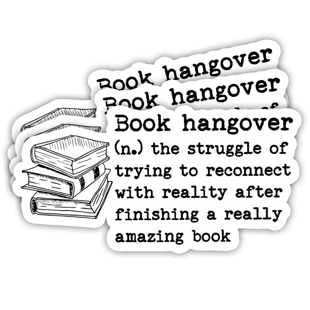 (3PCS) Book Hangover Definition Sticker Kindle Sticker Reading Sticker Kindle Accessories Book Accessories Bookish Decal Sticker for Kindle Case Booktok Vinyl Decal Book Lovers Gifts