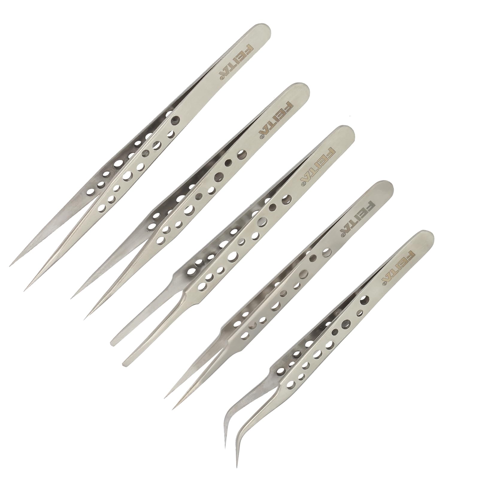 5-Piece Precision Tweezers Set – Stainless Steel Tools for Book Nooks, Miniatures & DIY Crafts