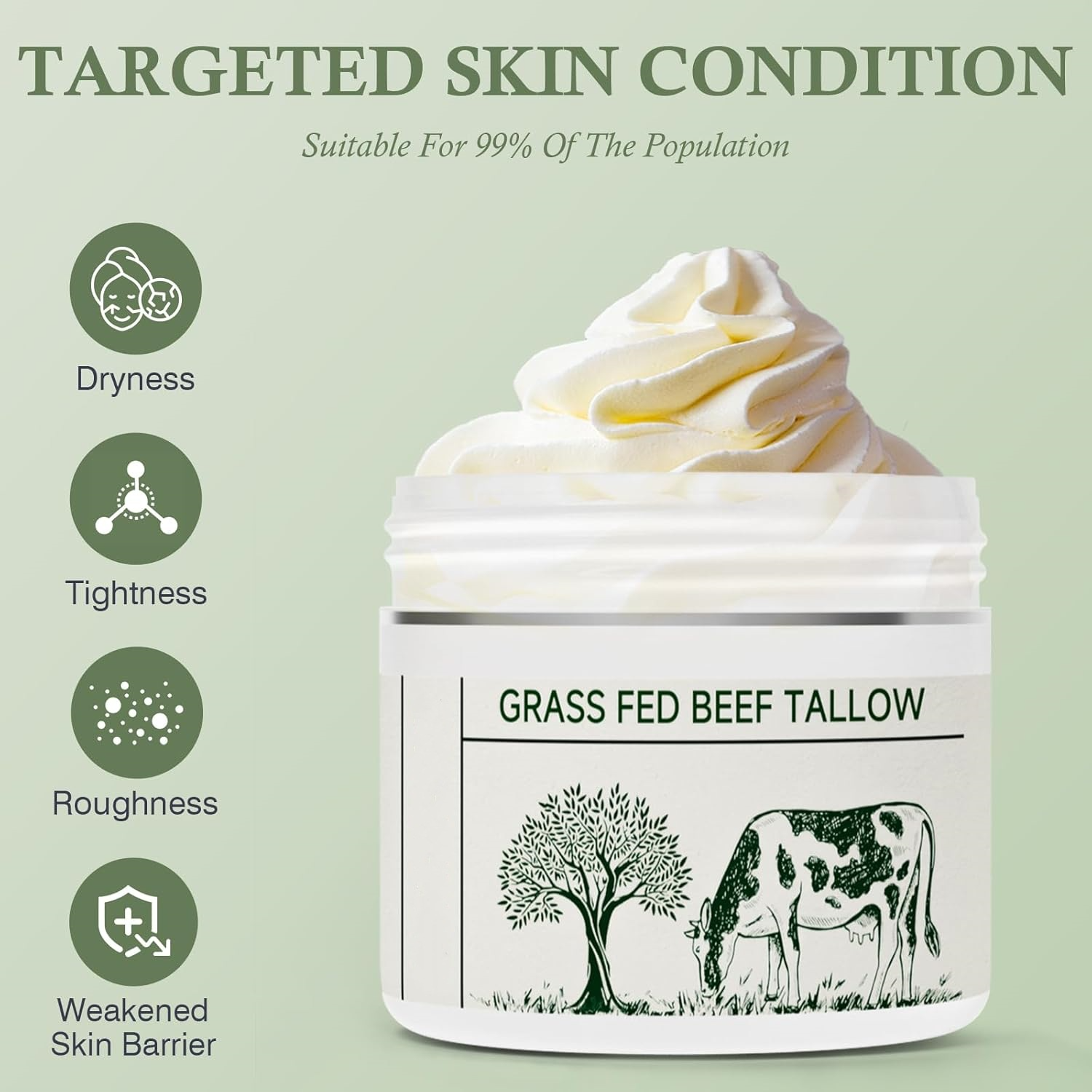 Grass-Fed Tallow Moisturizing Cream – Soothing & Nourishing Skincare