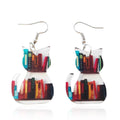 twinkle eye Small Cat Book Earrings Acrylic Book Dangle Earrings Cat Lover Gifts Book Lover Gifts for Women Librarian Back To School Gifts For Teacher