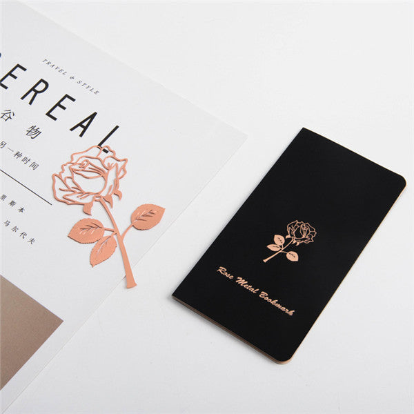 Rose Metal Bookmark - Chinese Style Design