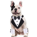 Lelepet Dog Tuxedo with Dog Cuffs Dog Weeding Bandana Collar with Bowtie Adjustable Dog Tux with D-Ring Dog Birthday Outfit Party Engagement Dog Costume Dog Wedding Attire Dog Tuxedo for Medium Dogs