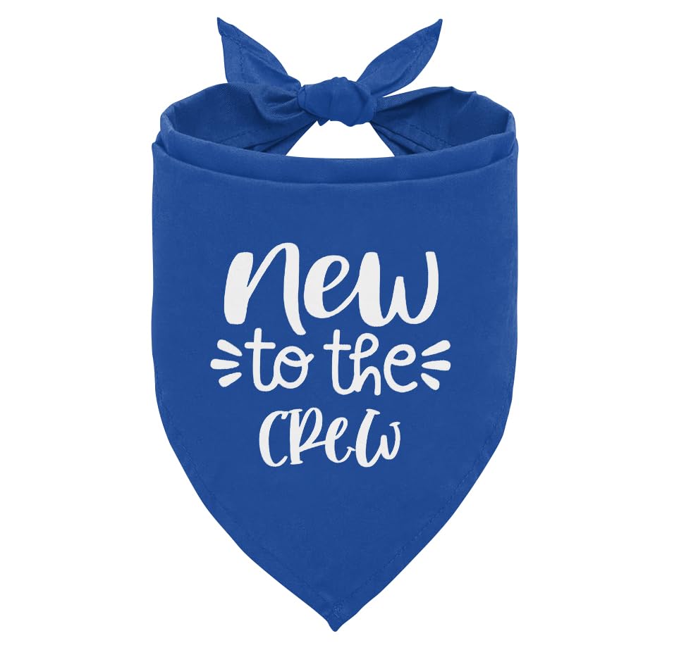 New to The Crew Dog Bandana Blue Dog Bandana Funny Cute Dog Bandana Pet Dog Triangle Scarf Pet Dog Scarf Accessories Gift for Dog Lover Dog Bandana for Small Medium Large Dogs (D60)