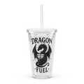 Dragon Fuel Iced Coffee Tumbler – 16oz Clear Acrylic Bookish Cup with Lid & Straw for Fantasy Readers