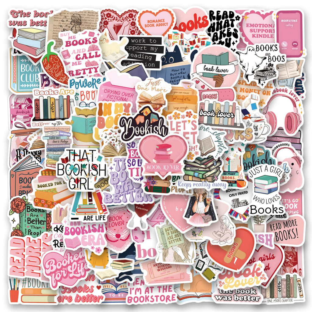 120PCS Kindle Book Stickers Book Sticker Pack for IPAD e-Book Reader Laptop Cute Booktok Vinyl Stickers Bookish Book Lover Gift Skin Accessories
