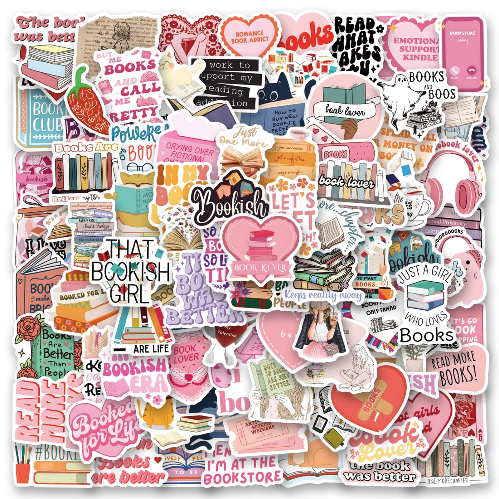 120PCS Kindle Book Stickers Book Sticker Pack for IPAD e-Book Reader Laptop Cute Booktok Vinyl Stickers Bookish Book Lover Gift Skin Accessories