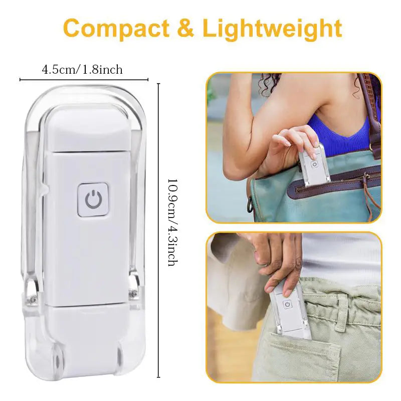 Rechargeable LED Clip-On Book Reading Light (1pc)