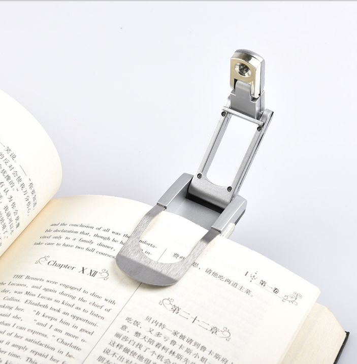 Clip-On Reading Light, Small Book Lamp, Foldable Design
